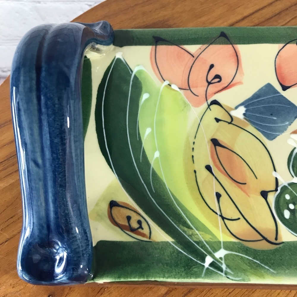 San Remo Ambiance Collections Hand Painted Ceramic Handled Cheeseboard - Picture 3 of 7